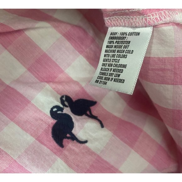 Crown & Ivy Pink Gingham Flamingo Embroidered - Picture 8 of 8